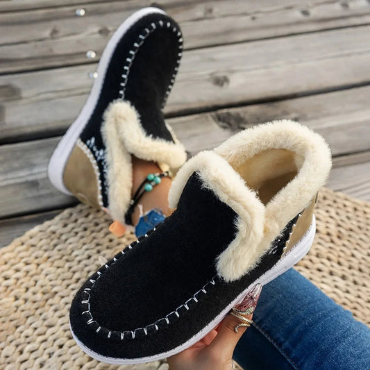 Damenschuhe Stiefel Filz Weich Futter - IdealeKleiden