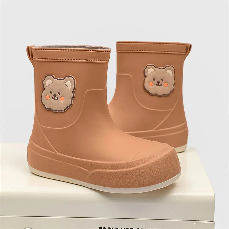 Waterproof Rubber Boots Bear Pattern Ankle-Length