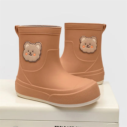 Waterproof Rubber Boots Bear Pattern Ankle-Length