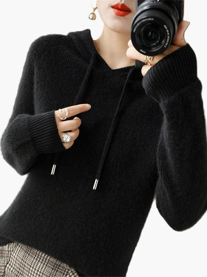 Weiche Strickjacke mit Kapuze - Bequemer Damen Hoodie
