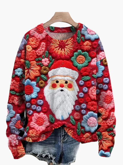 Christmas Sweater Festive 3D Embroidery