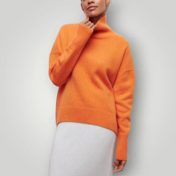 Women's Oversized Turtleneck Sweater - Soft and Warm Winter Pullover