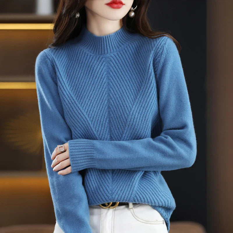 Knitted Round Neck Sweater Warm Winter