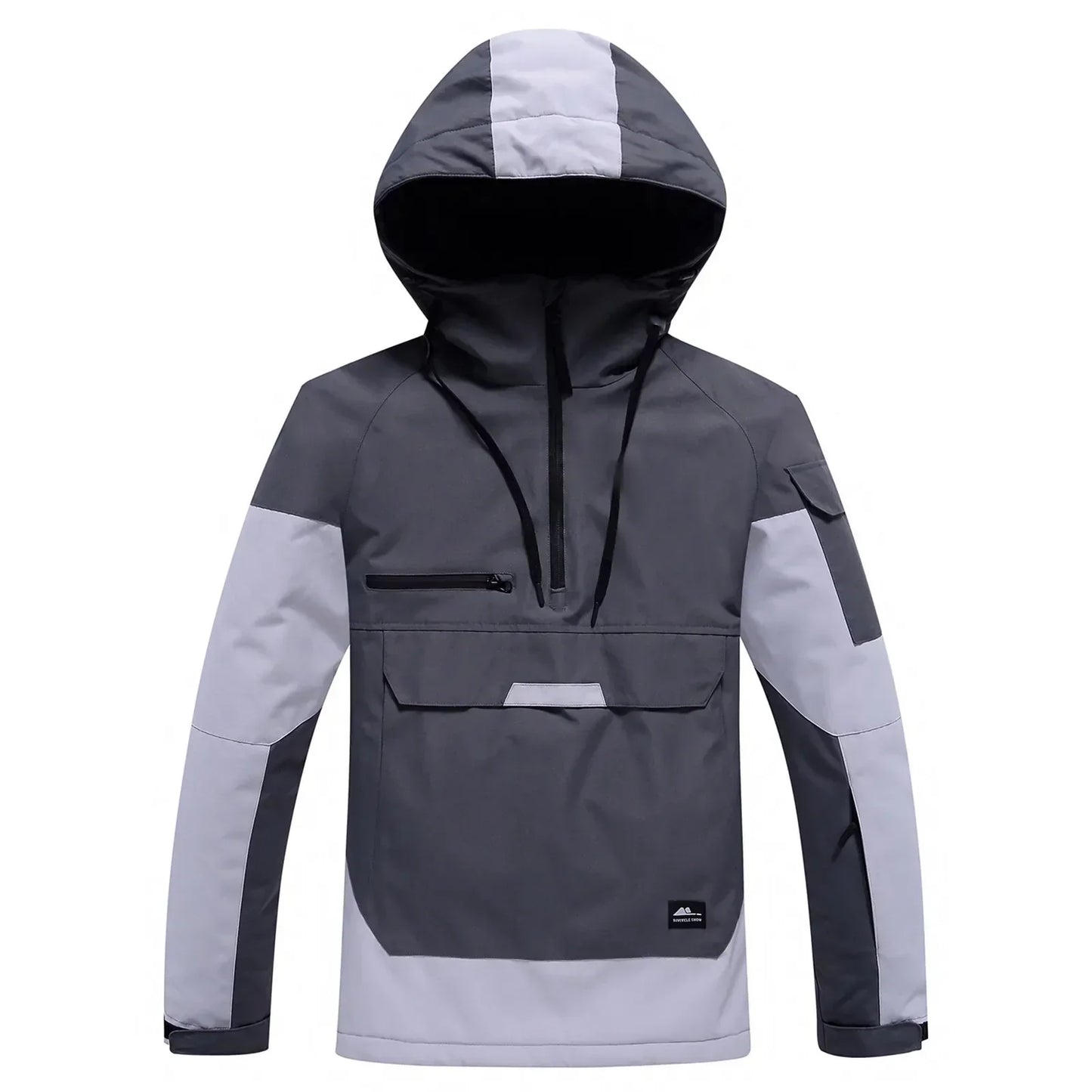 Snowboard jacket hood zipper