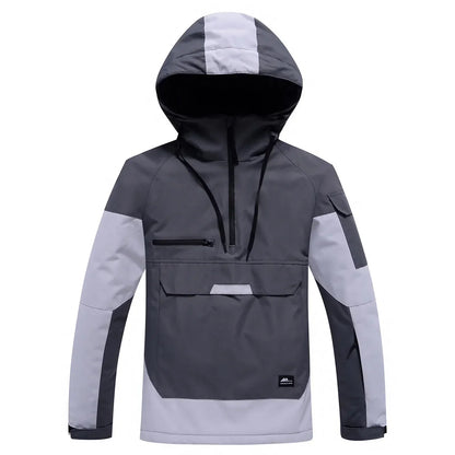 Snowboard jacket hood zipper