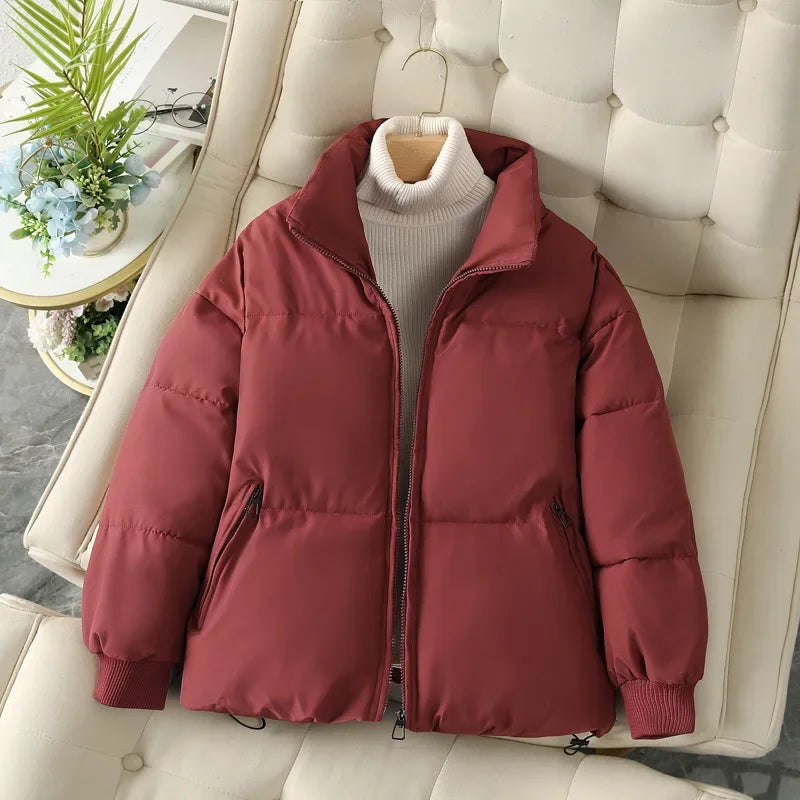 Women's Winter Puffer Jacket Stand-Up Collar