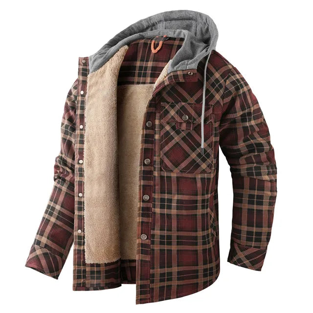 Warm Plaid Shirt Jacket Men