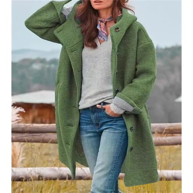 Oversized Bouclé Jacket with Buttons