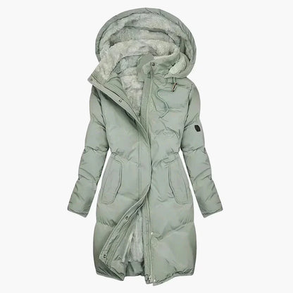 Winterjacke Lang Kapuzenmantel Warm Gepolstert Damen - IdealeKleiden