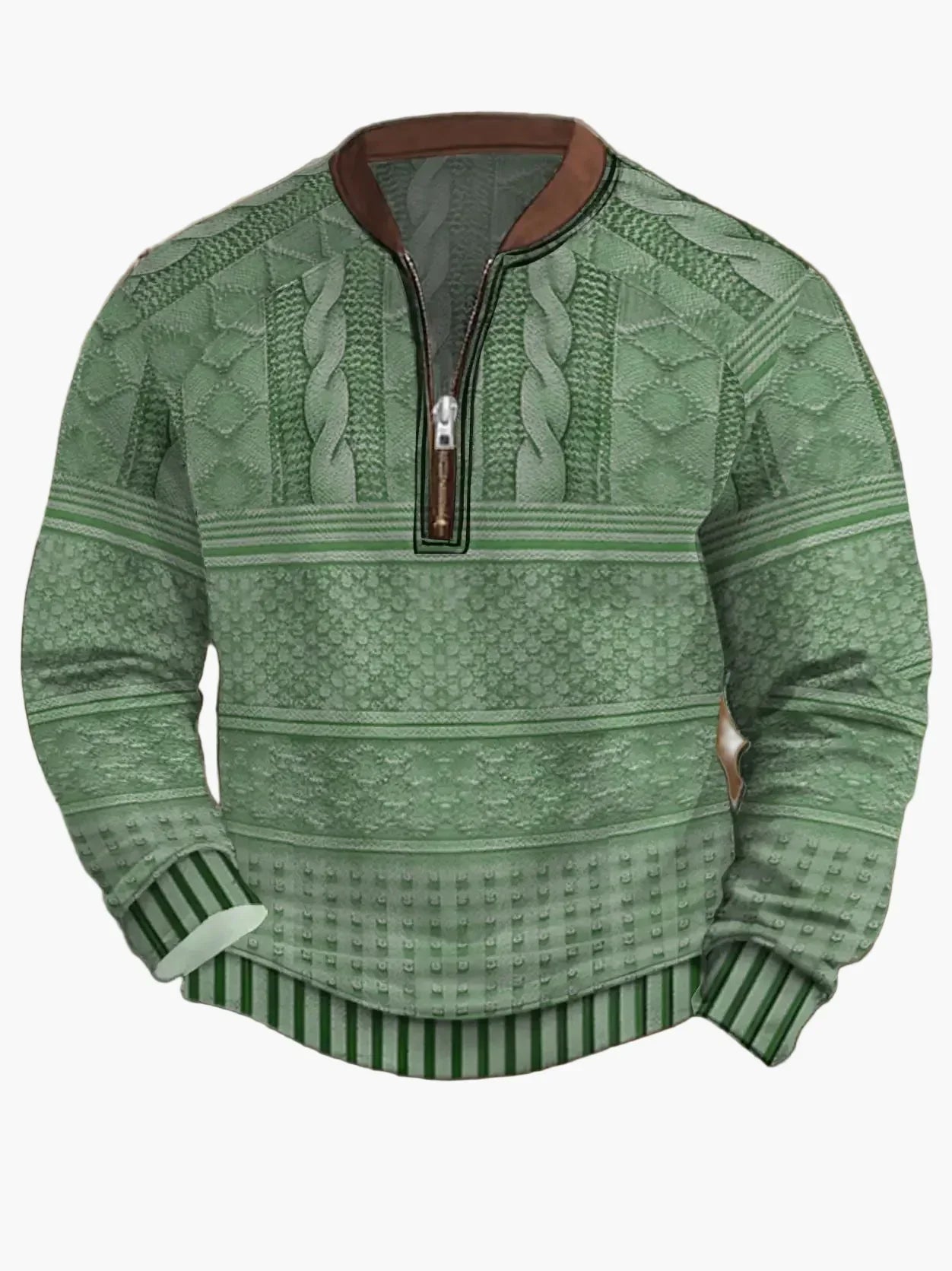 Men's Modern Zip-Up Knit Sweater