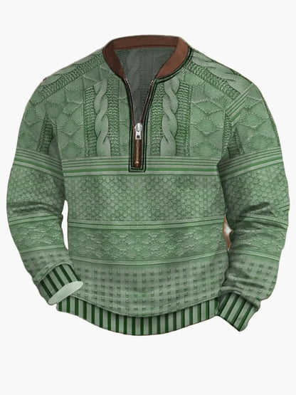 Men's Modern Zip-Up Knit Sweater