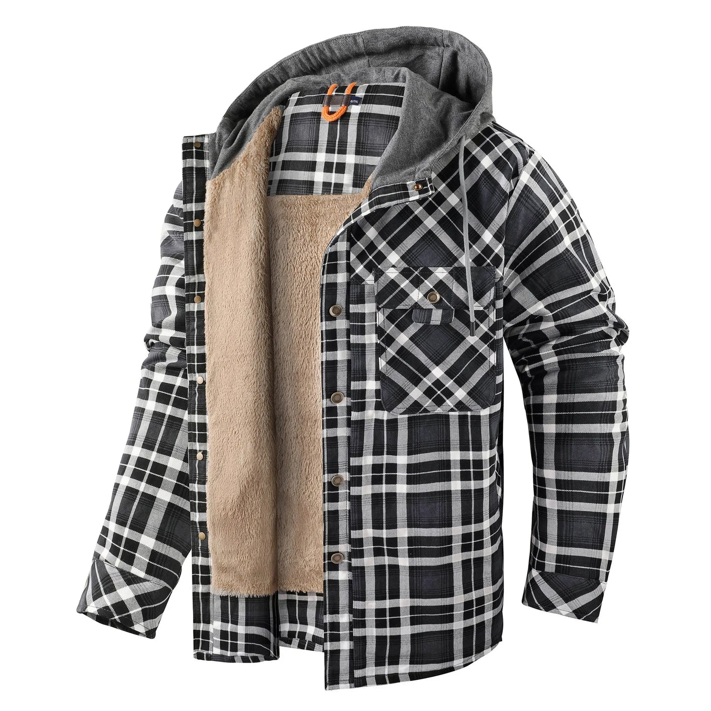 Warm Plaid Shirt Jacket Men