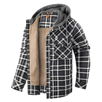 Warm Plaid Shirt Jacket Men