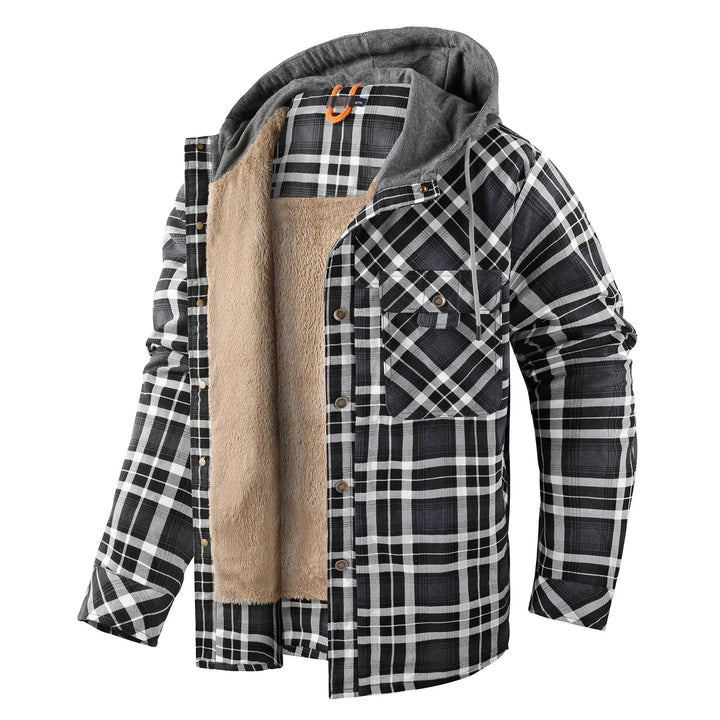 Warm Plaid Shirt Jacket Men