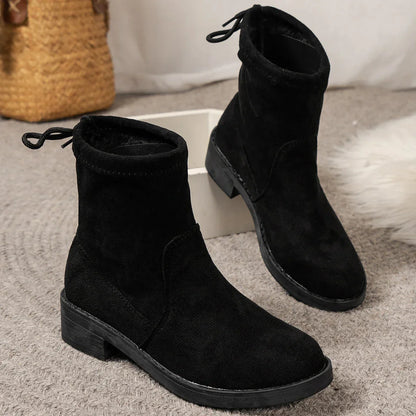 Elegant Ankle Boots for Women Low Heel Laces