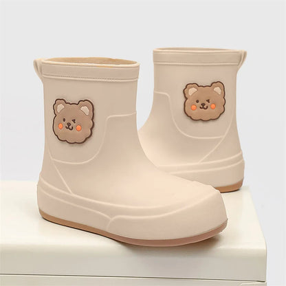Waterproof Rubber Boots Bear Pattern Ankle-Length