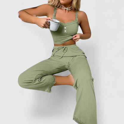 Women's Pyjama Set Lace Romantic Nightwear