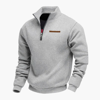 Praktischer Reisepullover Stehkragen Sweatshirt - IdealeKleiden