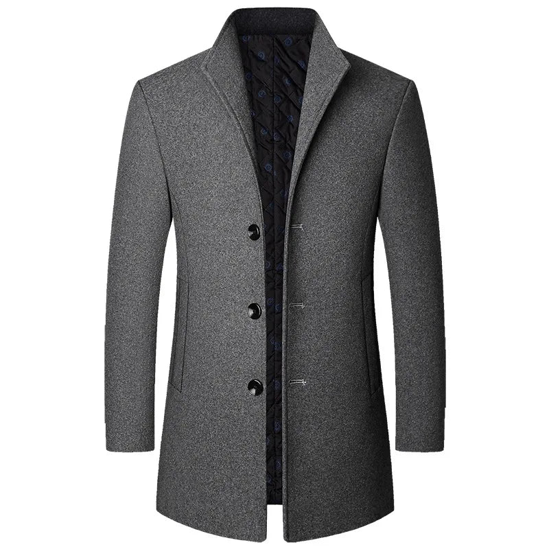Men's Single-Breasted Quilted Winter Coat
