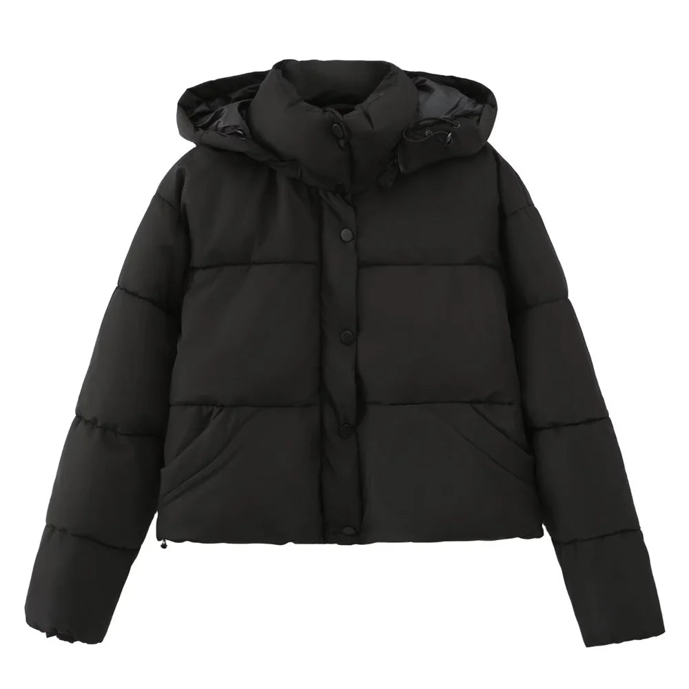 Short Hooded Jacket Casual Style