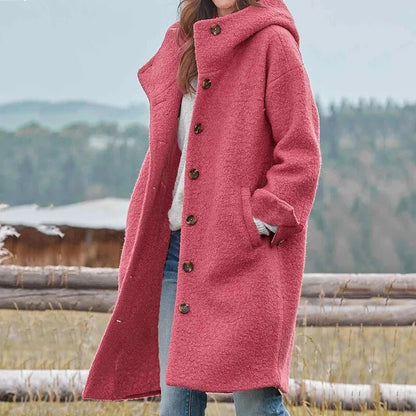 Stylish women's coat elongated cut elegance