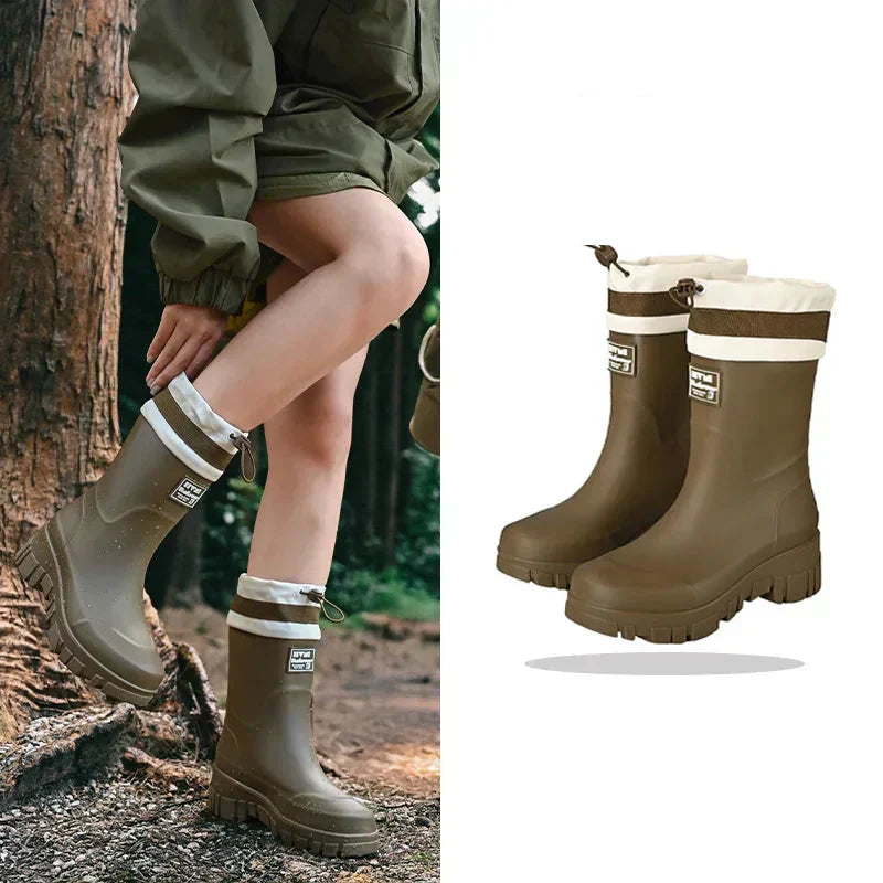 Women's Waterproof Retro Style Non-Slip Rubber Boots
