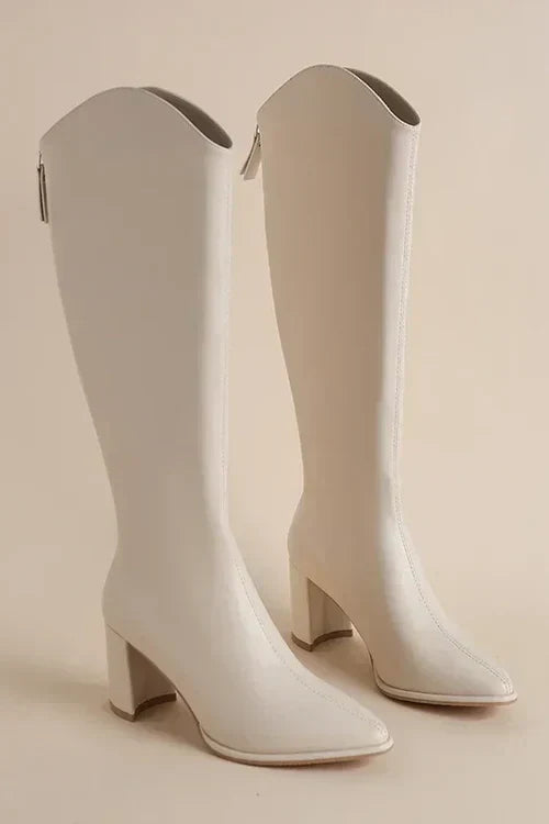 Damenschuhe Winter Stiefel Leder Kniehohe - IdealeKleiden