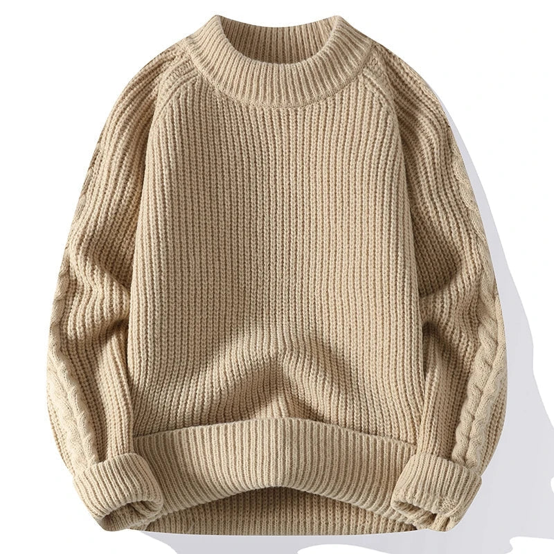 Men's Chunky Knit Classic Design Sweater