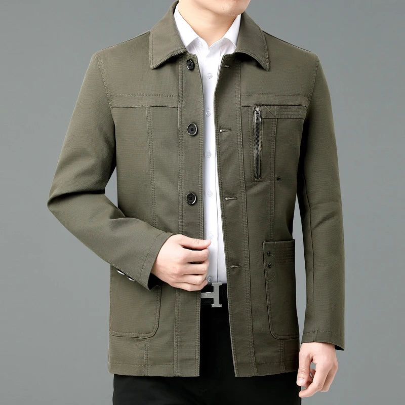 Stylish leather jacket with colorful lining