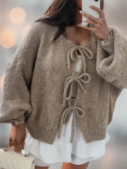 Damen Strickjacke Langarm Warm und Bequem - IdealeKleiden
