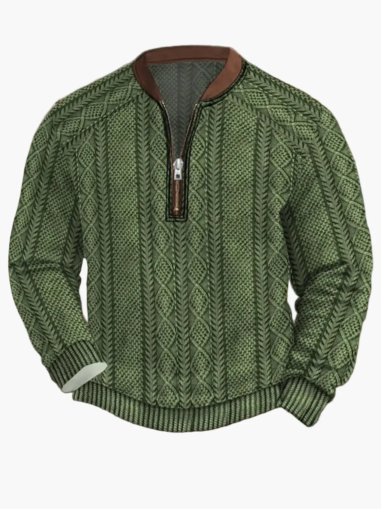 Men's Modern Zip-Up Knit Sweater