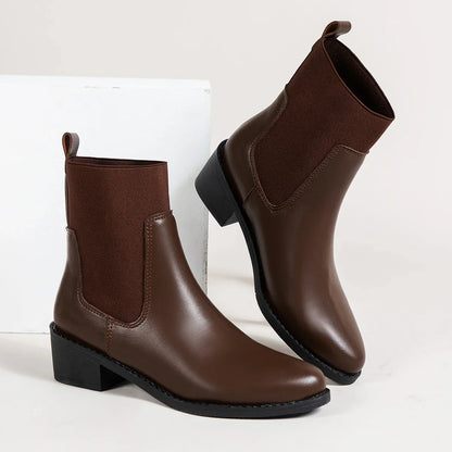 Stylish Chelsea Boots High Heel Pointed Toe