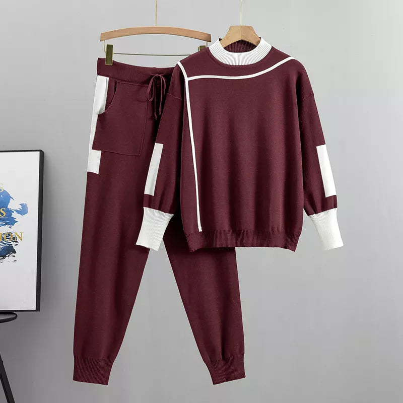 Women's Knit Set Sweater and Pants Comfort