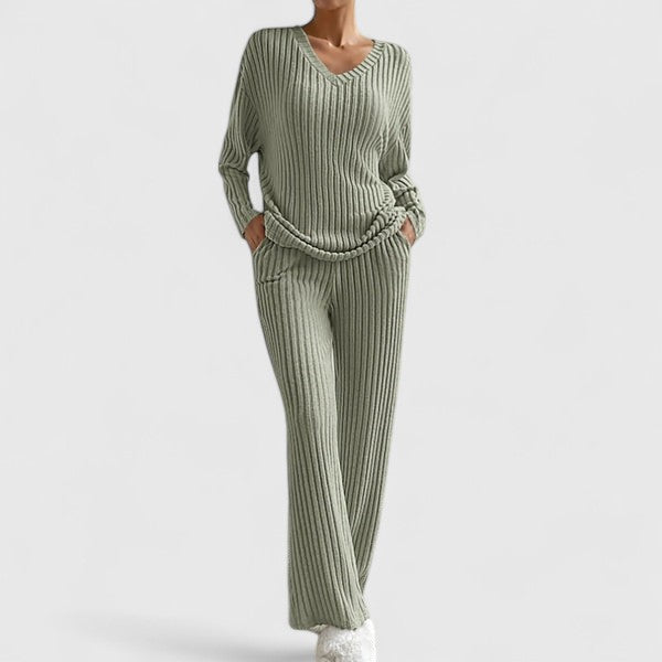 Women's Loungewear Set Ribbed Knit Pants Comfortable