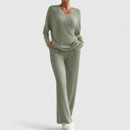 Women's Loungewear Set Ribbed Knit Pants Comfortable