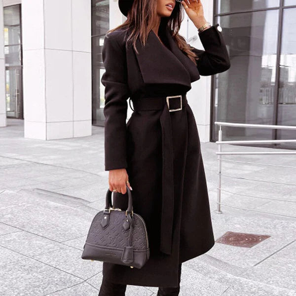 Eleganter Wollmantel Damen Gürtel