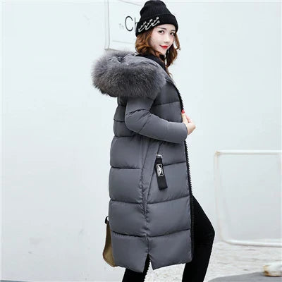 Fridli - Women's Long Winter Coat with Fur Trim