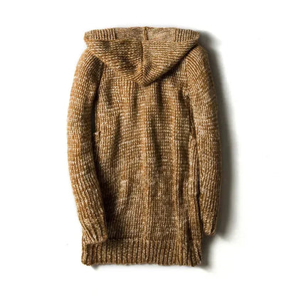 Herren Winterjacke Grobgestrickt Kapuze - IdealeKleiden