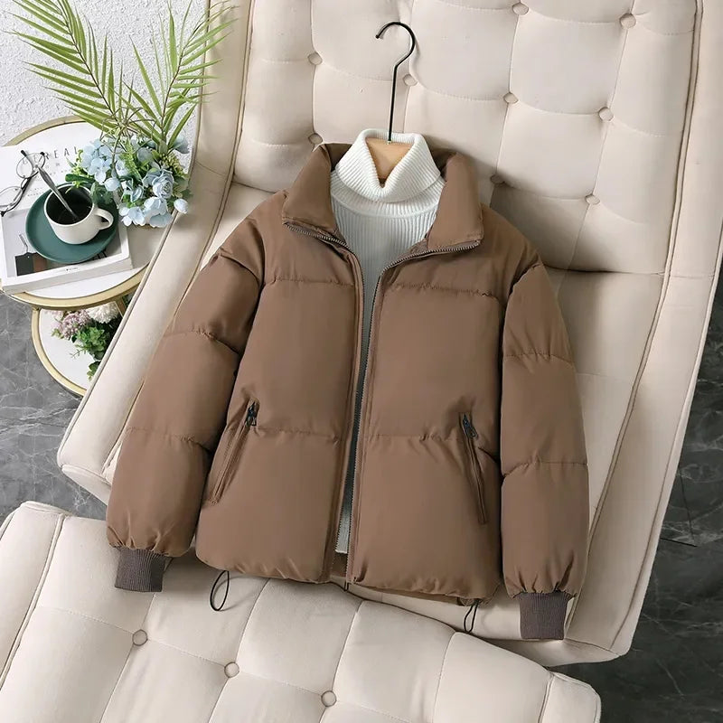 Warm Puffer Jacket Winter Stand Collar