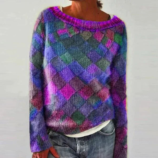 Colorful Sweater Crew Neck Trendy Style