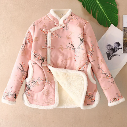 Women's Winter Jacket Floral Pattern Warm
