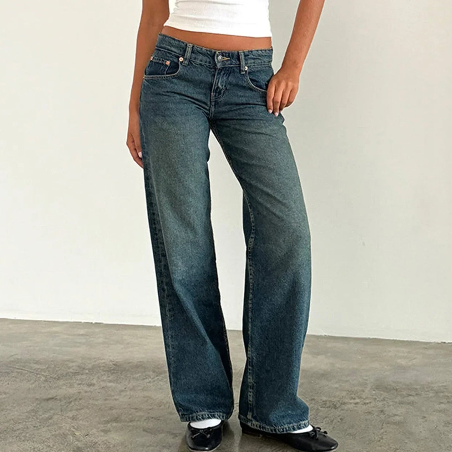 Women's Wide-Leg Retro Style Jeans