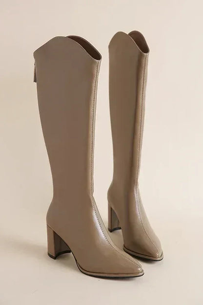 Women's Winter Boots Leather Knee-High