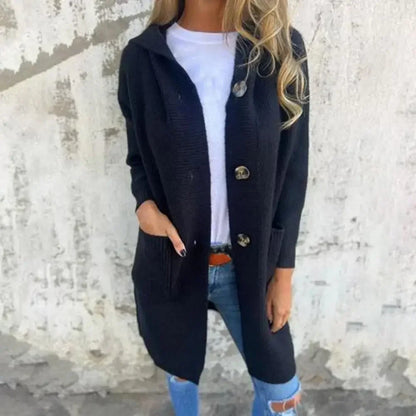 Long Women's Cardigan Modern Button