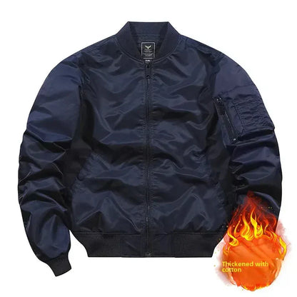 Leather bomber jacket aviator style