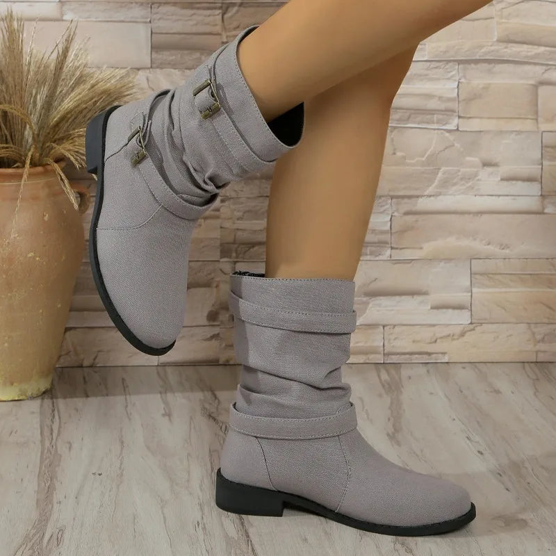 Fashionable Women's Denim Boots