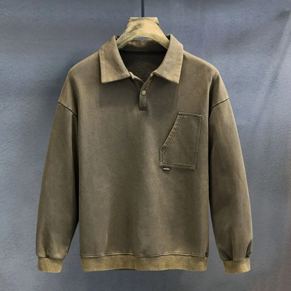 Herren Polo Langarm Elegant Bequem