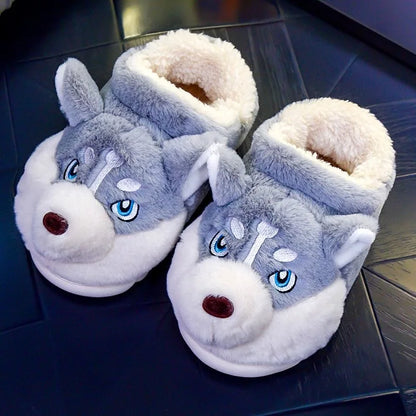 Cute Husky Slippers for Women, Soft