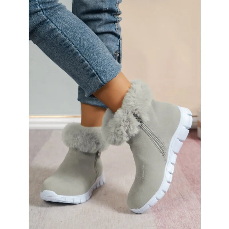 Soft Winter Shoes Round Toe Plush