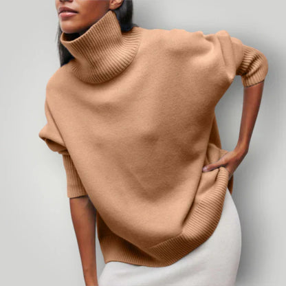 Women's Oversized Turtleneck Sweater - Soft and Warm Winter Pullover